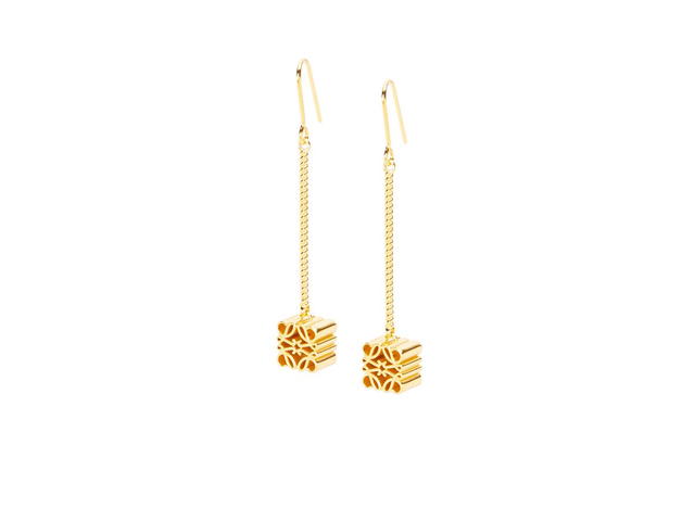Loewe Loewe Anagram Drop Earrings In Sterling Gold - view 1
