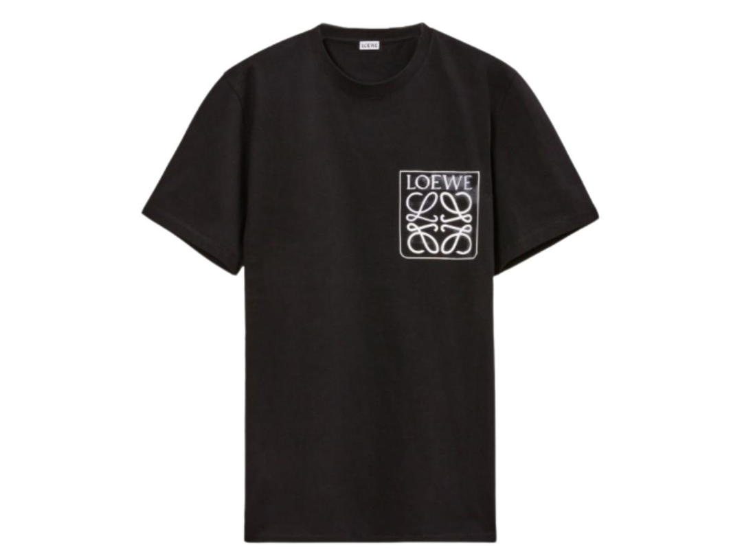 Loewe Loewe Anagram Fake Pocket Cotton T-Shirt Black