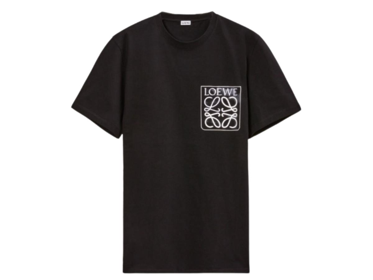 Loewe Loewe Anagram Fake Pocket Cotton T-Shirt Black
