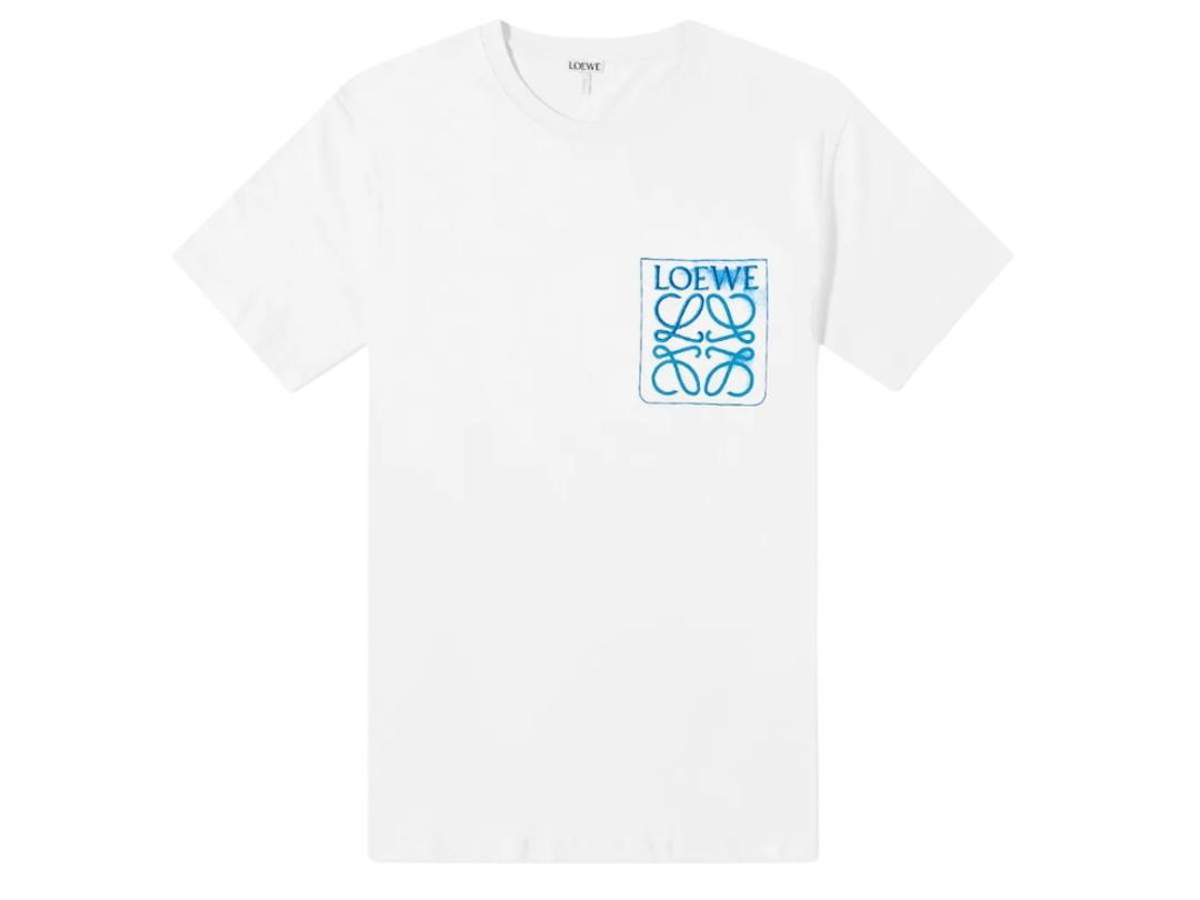 Loewe Loewe Anagram Fake Pocket Cotton T-Shirt White