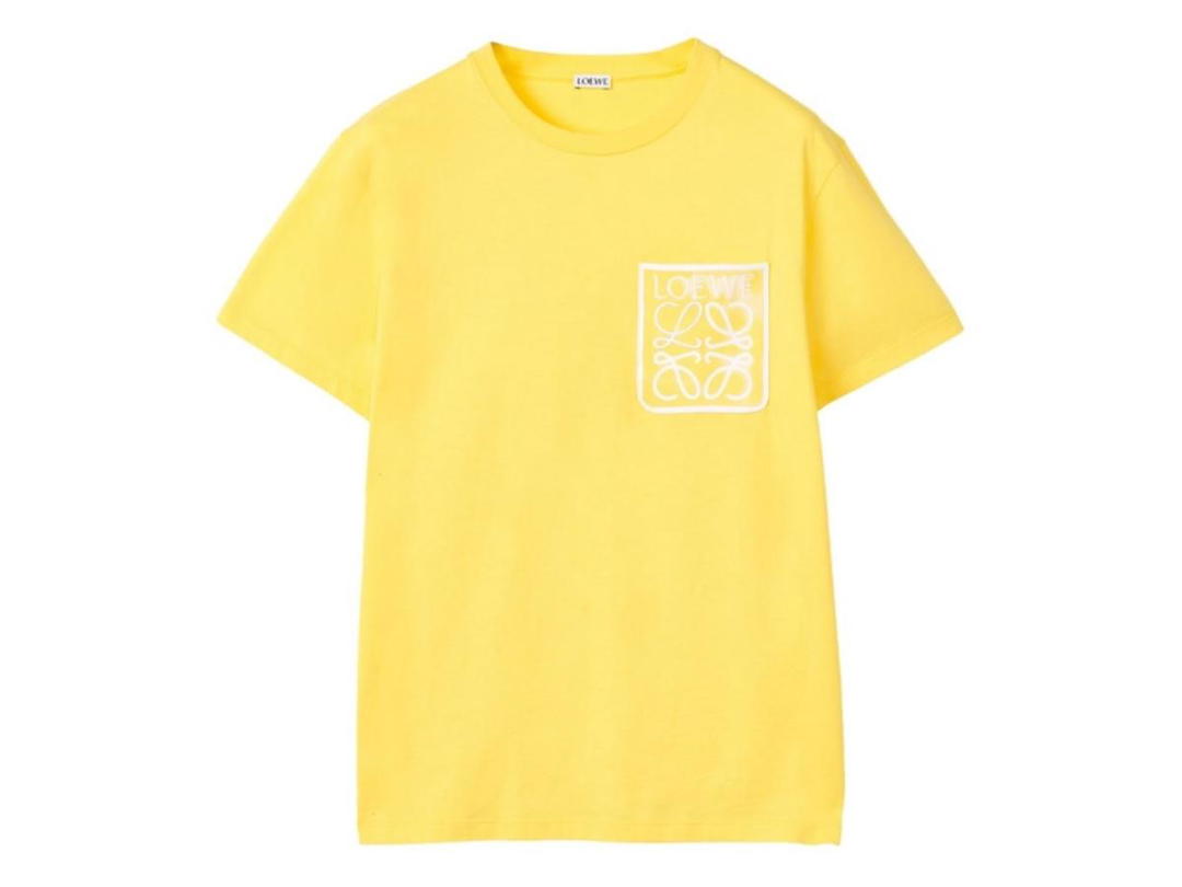 Loewe Loewe Anagram Fake Pocket Cotton T-Shirt Yellow