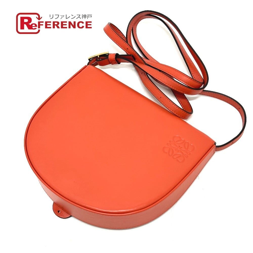 Loewe LOEWE Anagram Heels bag Crossbody Shoulder Bag Leather Orange