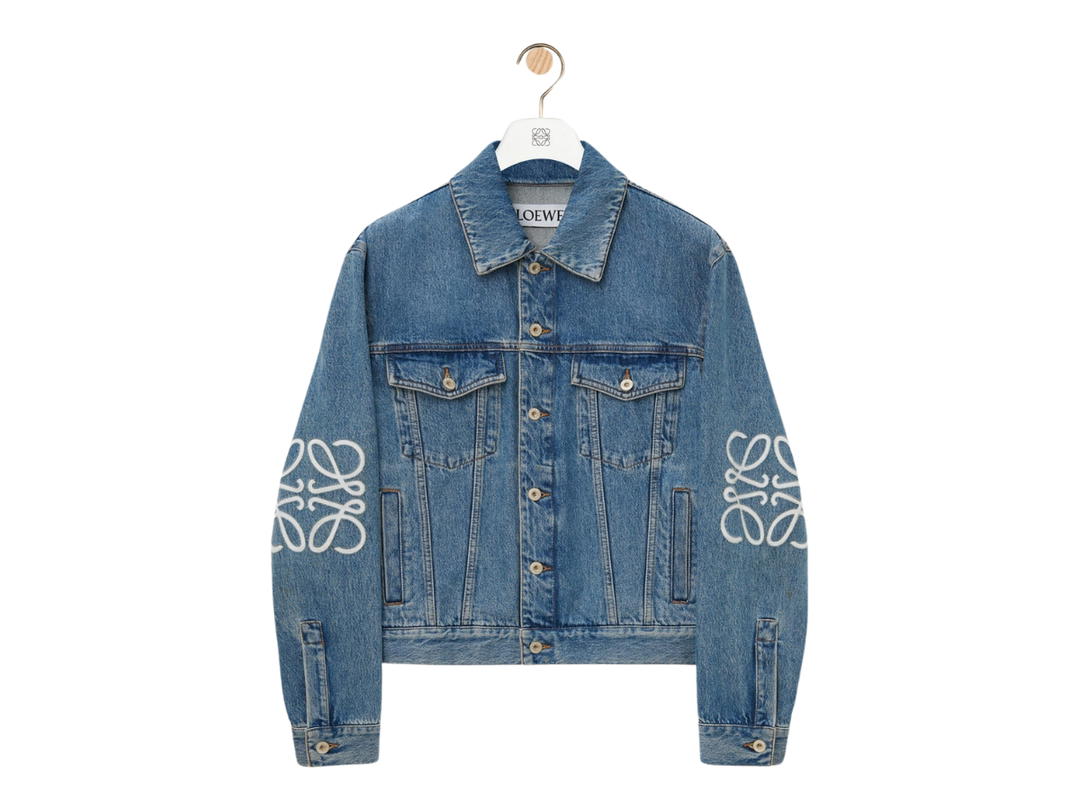 Loewe Loewe Anagram Jacket In Denim In Cotton Mid Blue Denim