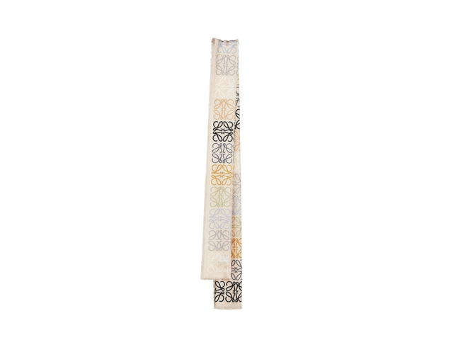Loewe Loewe Anagram Lines Scarf In Wool Silk and Cashmere Multicolor Caramel - view 1