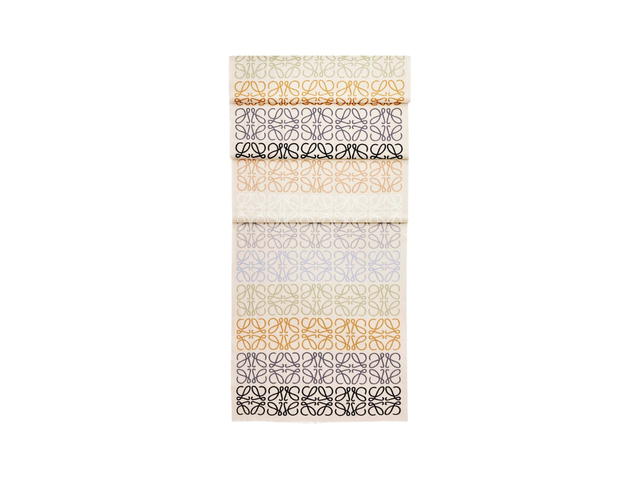 Loewe Loewe Anagram Lines Scarf In Wool Silk and Cashmere Multicolor Caramel - view 2