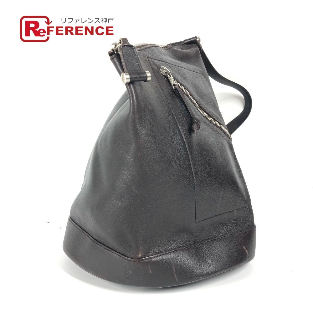 Loewe LOEWE Anagram logo Anton Bags Shoulder Bags Backpack Leather Brown