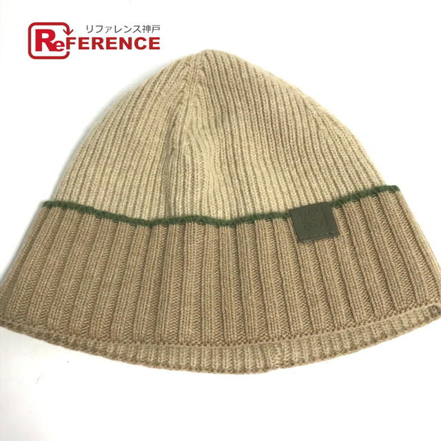 Loewe LOEWE Anagram logo beanie hat knit hat knit cap Knit hat wool Beige - view 1