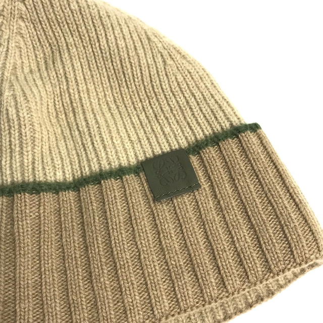 Loewe LOEWE Anagram logo beanie hat knit hat knit cap Knit hat wool Beige - view 3