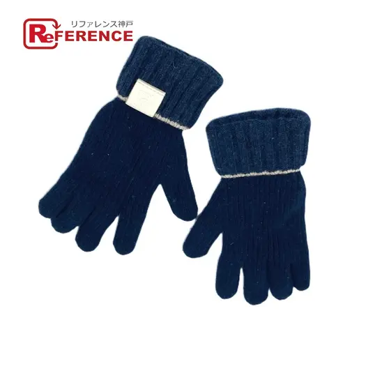 Buy LOEWE Anagram logo Gloves Leather Tag Leather Tag gloves wool Navy at Sasom – Authentic and Ready to Ship
