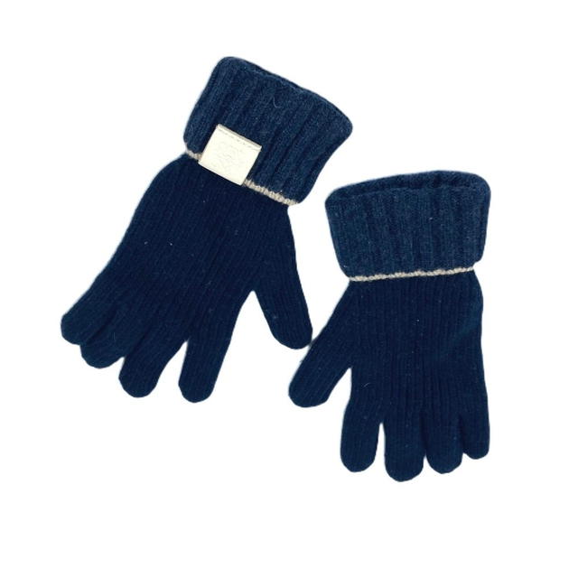 Loewe LOEWE Anagram logo Gloves Leather Tag Leather Tag gloves wool Navy - view 2