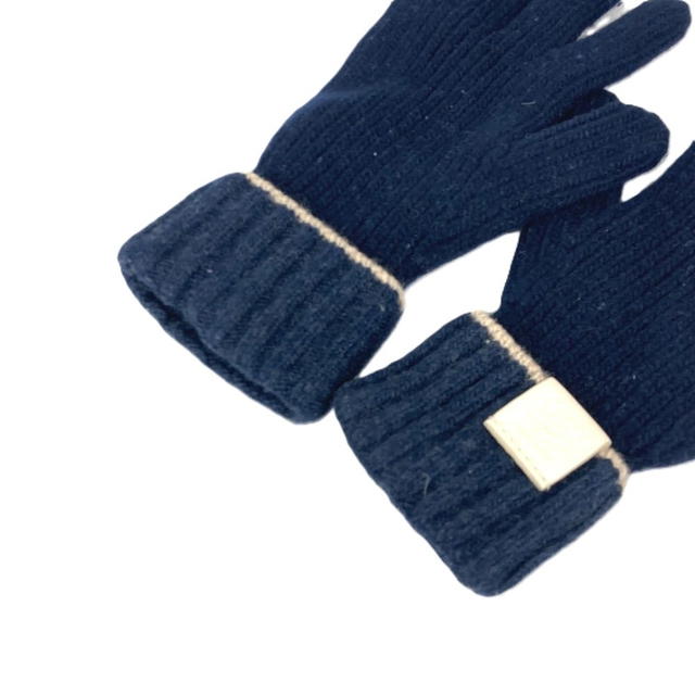 Loewe LOEWE Anagram logo Gloves Leather Tag Leather Tag gloves wool Navy - view 3