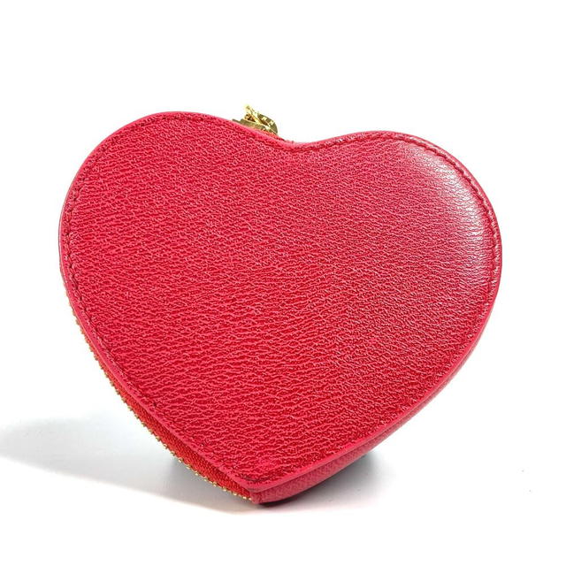 Loewe LOEWE Anagram logo heart Wallet Coin Compartment coin purse Leather Red - view 3