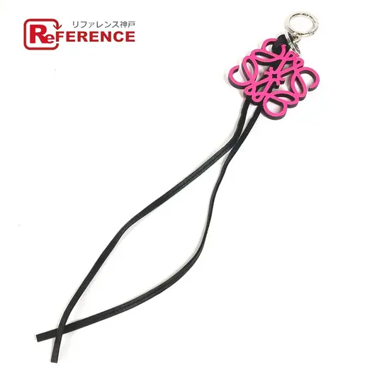 Buy LOEWE Anagram logo Key Holder Bag Charm charm Leather pink/Black at Sasom – Authentic and Ready to Ship