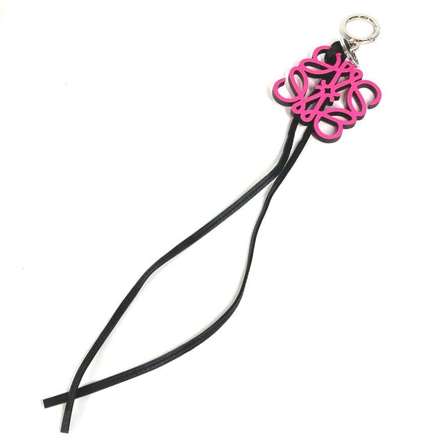 Loewe LOEWE Anagram logo Key Holder Bag Charm charm Leather pink/Black - view 2