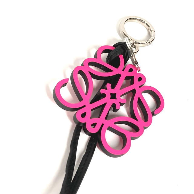 Loewe LOEWE Anagram logo Key Holder Bag Charm charm Leather pink/Black - view 3