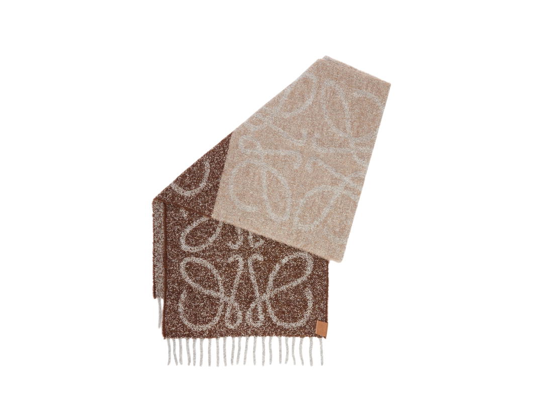 Loewe Loewe Anagram Scarf In Alpaca And Wool Brown Nut