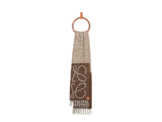 Loewe Loewe Anagram Scarf In Alpaca And Wool Brown Nut - view 3