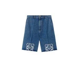 Loewe Anagram Shorts In Denim Jeans Blue (W)