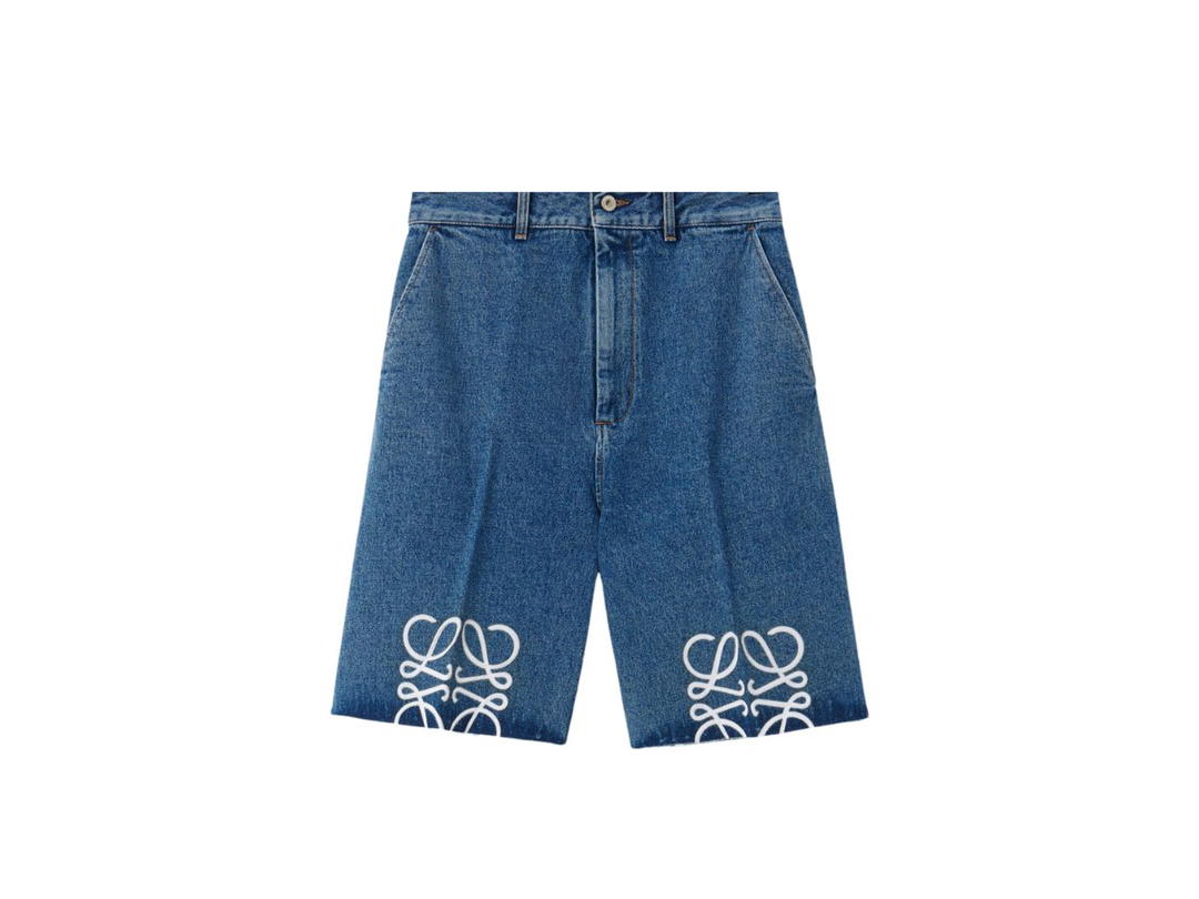 Loewe Loewe Anagram Shorts In Denim Jeans Blue (W)