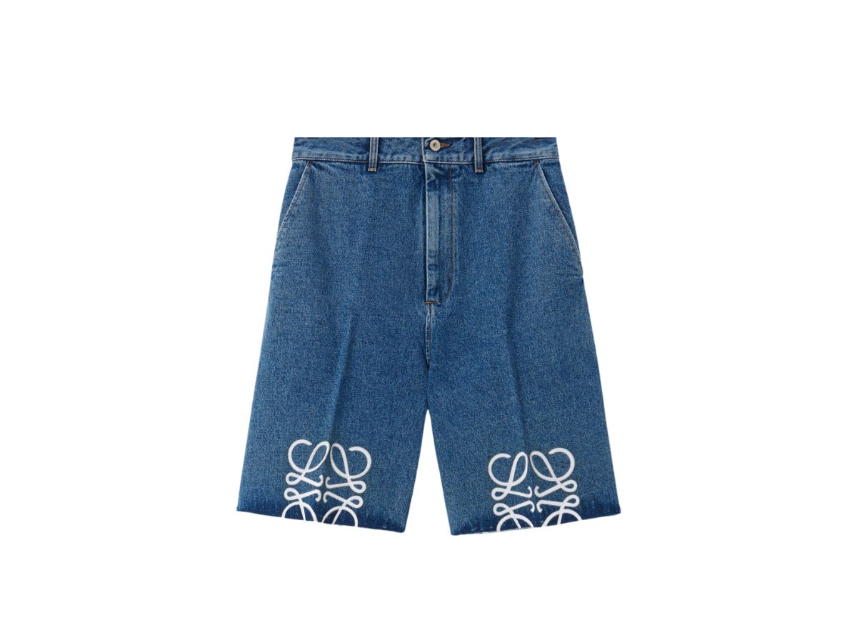 Loewe Loewe Anagram Shorts In Denim Jeans Blue (W)