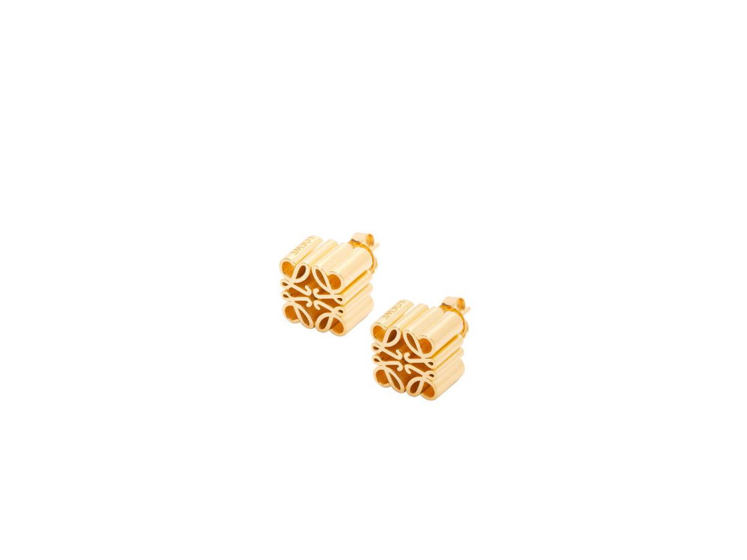 Loewe Loewe Anagram Stud Earrings In Sterling Silver Gold