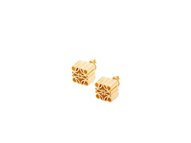 Loewe Loewe Anagram Stud Earrings In Sterling Silver Gold - view 1