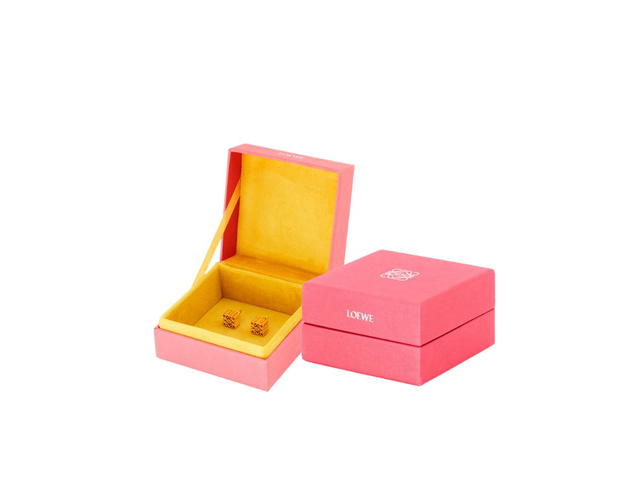 Loewe Loewe Anagram Stud Earrings In Sterling Silver Gold - view 3