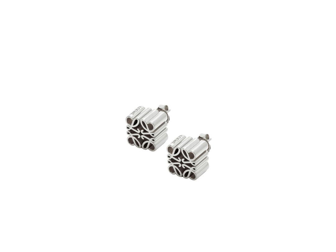 Loewe Loewe Anagram Stud Earrings In Sterling Silver Silver