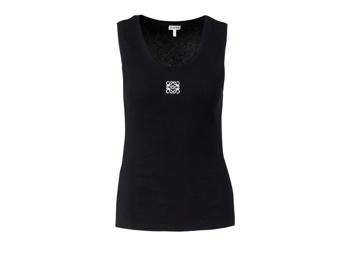 Loewe Loewe Anagram Tank Top In Cotton Slim Fit Black