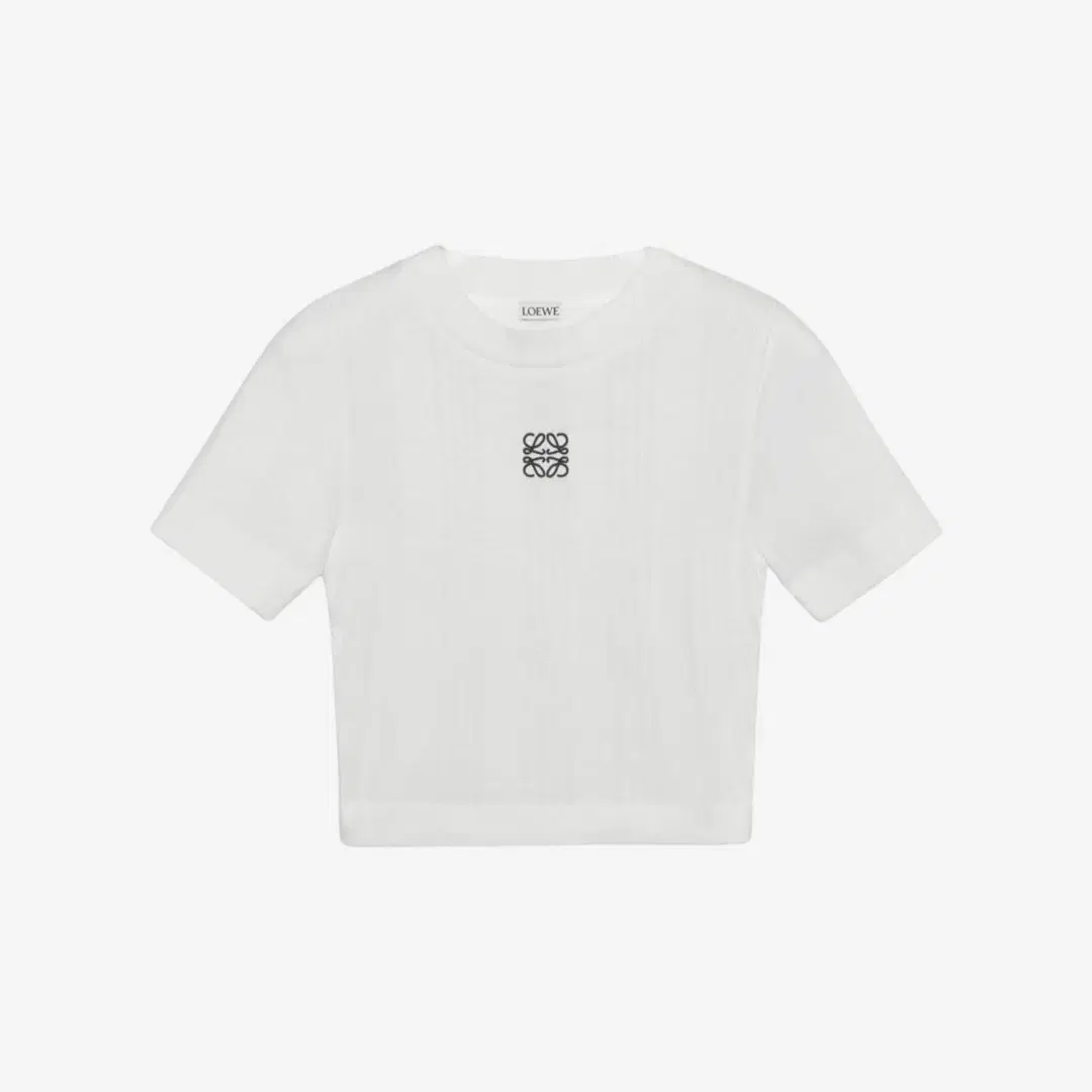 Loewe Loewe Anagram Top In Ribbed Cotton Jersey White