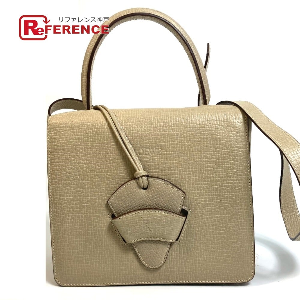 Loewe LOEWE Barcelona 2WAY Shoulder Bag Hand Bag Leather Beige