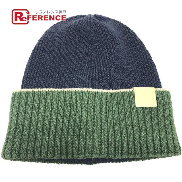 Loewe LOEWE beanie hat knit hat knit cap Anagram logo Knit hat Navy/Green Unused - view 1