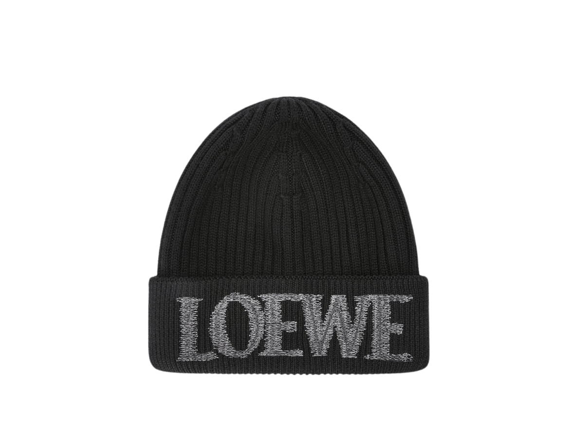 Loewe Loewe Beanie In Wool Black