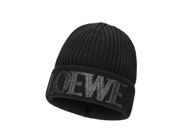 Loewe Loewe Beanie In Wool Black - view 2