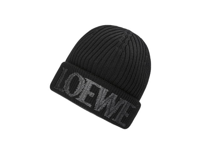 Loewe Loewe Beanie In Wool Black - view 3