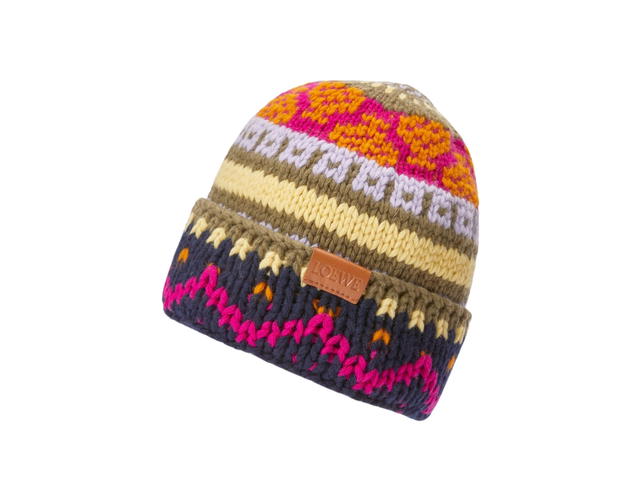 Loewe Loewe Beanie In Wool Dark Blue Multicolor - view 3