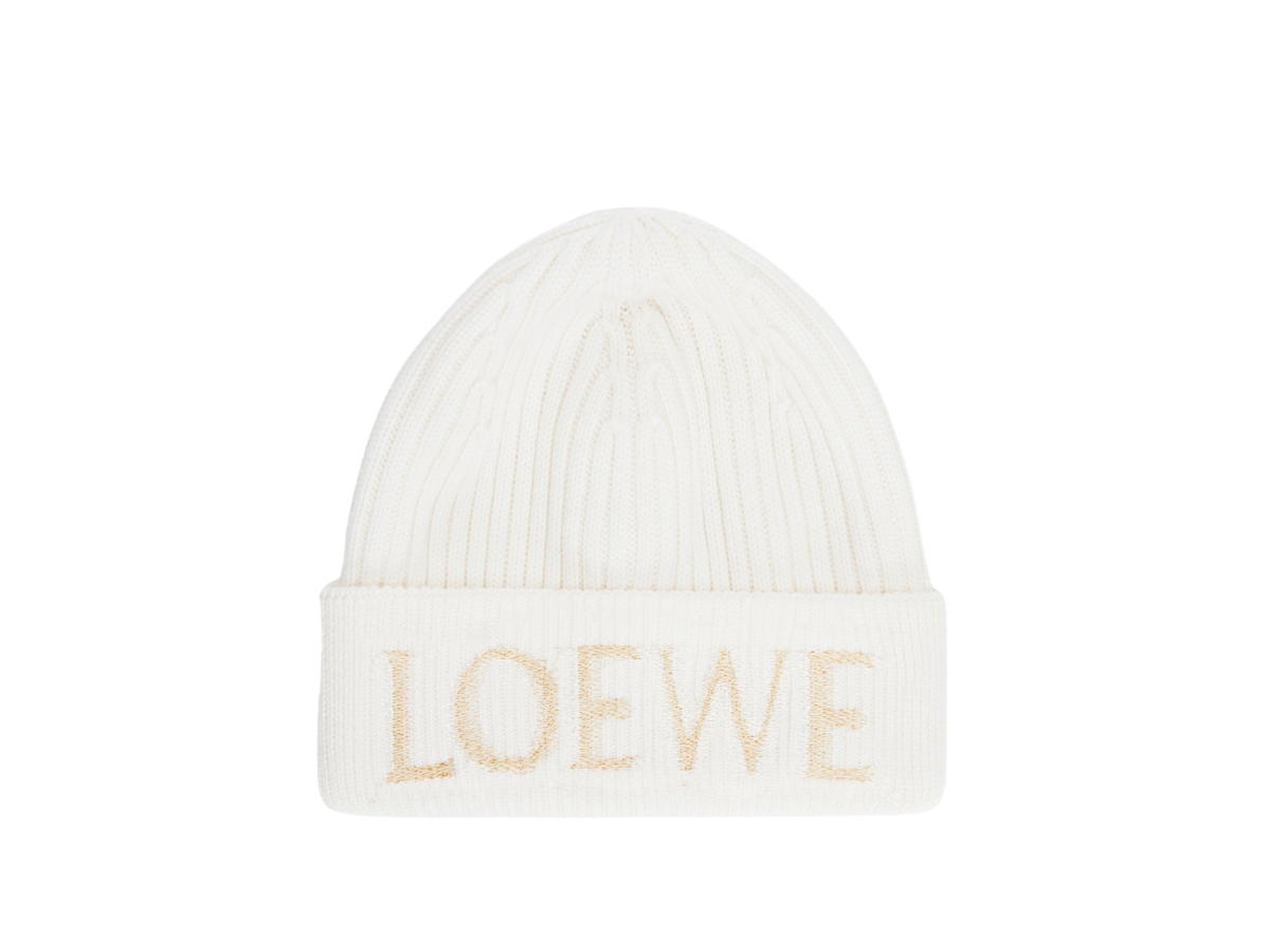 Loewe Loewe Beanie In Wool White