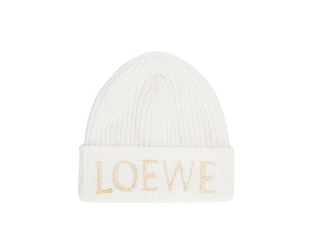 Loewe Loewe Beanie In Wool White - view 1