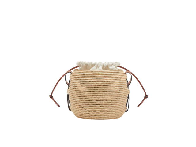 Loewe Loewe Beehive Basket Bag In Raffia And Calfskin Natural-Tan - view 2
