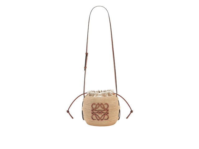 Loewe Loewe Beehive Basket Bag In Raffia And Calfskin Natural-Tan - view 3