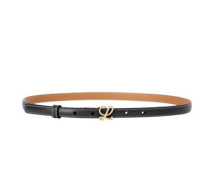 Buy Loewe Belt 15MM In Smooth Calfskin With L Buckle Gold Hardware Black at Sasom – Authentic and Ready to Ship