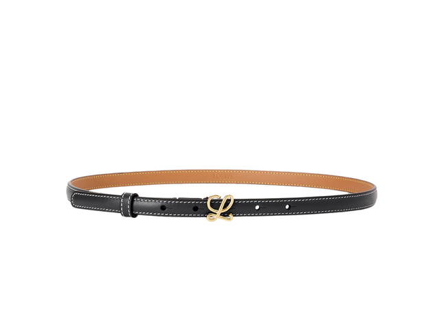 Loewe Loewe Belt 15MM In Smooth Calfskin With L Buckle Gold Hardware Black - view 1