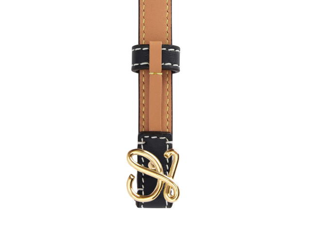 Loewe Loewe Belt 15MM In Smooth Calfskin With L Buckle Gold Hardware Black - view 2