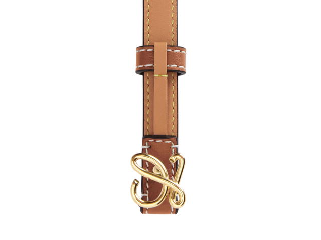 Loewe Loewe Belt 15MM In Smooth Calfskin With L Buckle Gold Hardware Tan - view 2
