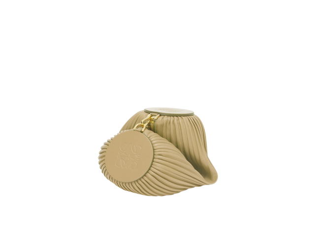 Loewe Loewe Bracelet Pouch In Pleated Nappa With Palladium Hardware Clay Green - view 3