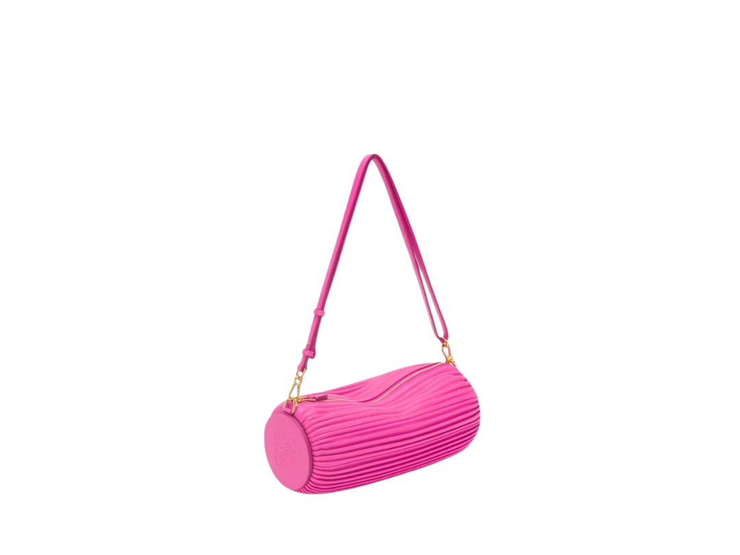 Loewe Loewe Bracelet Pouch In Pleated Nappa With Palladium Hardware Fuchsia