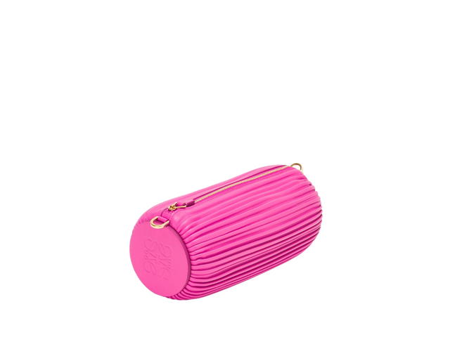 Loewe Loewe Bracelet Pouch In Pleated Nappa With Palladium Hardware Fuchsia - view 2