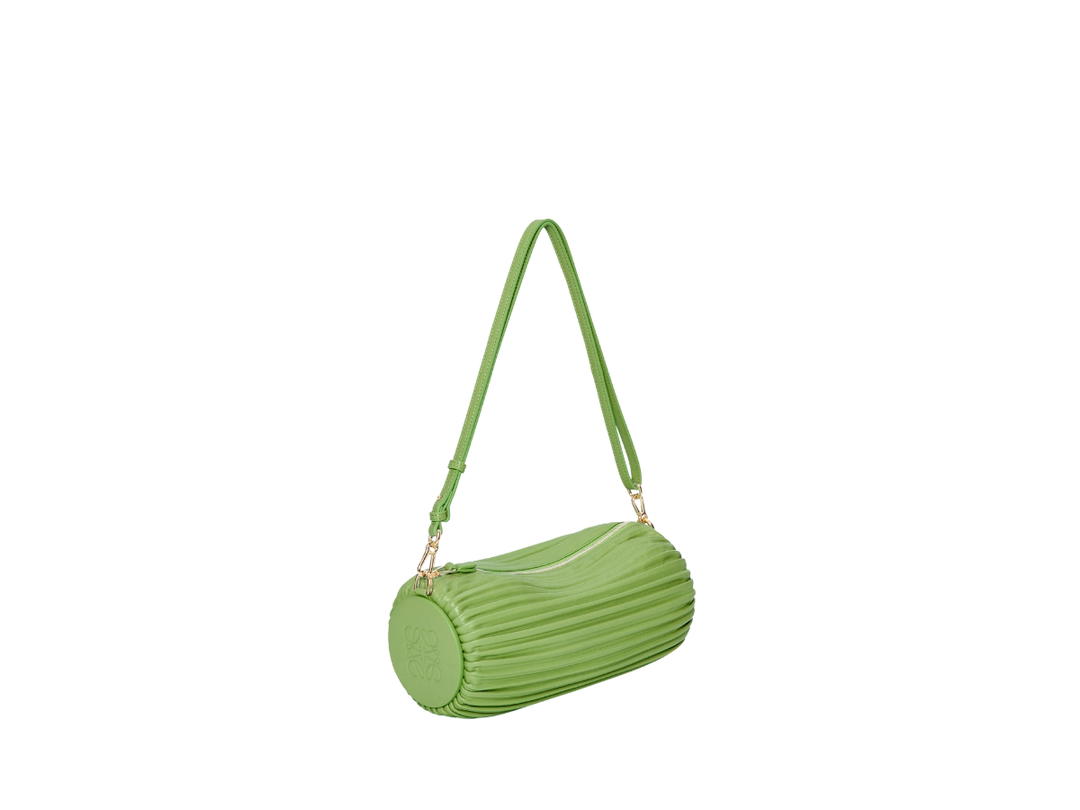 Loewe Loewe Bracelet Pouch In Pleated Nappa With Palladium Hardware Spring Green