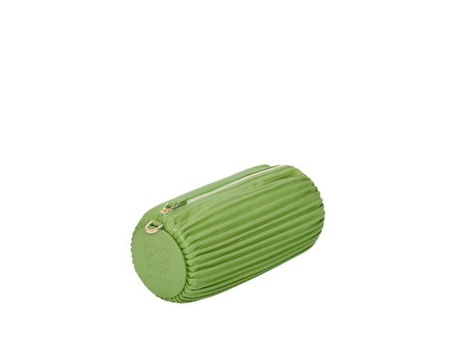 Loewe Loewe Bracelet Pouch In Pleated Nappa With Palladium Hardware Spring Green - view 2