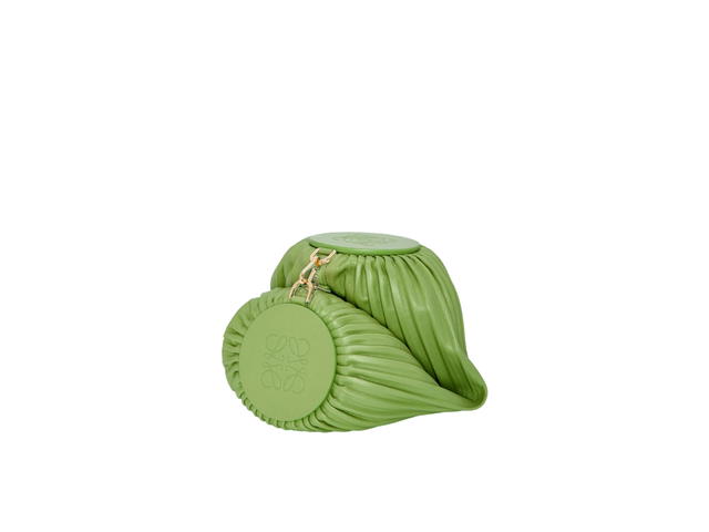 Loewe Loewe Bracelet Pouch In Pleated Nappa With Palladium Hardware Spring Green - view 3